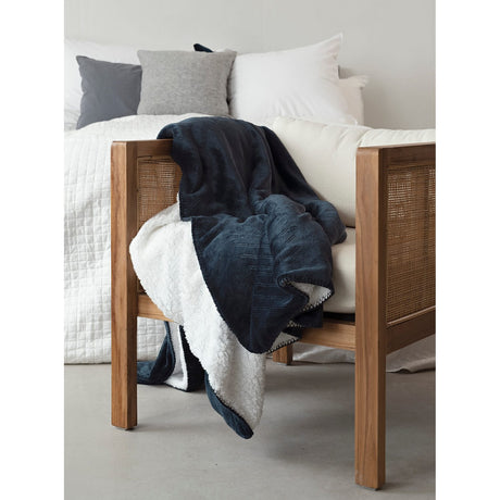 Sherpa 130 x 170 cm Pläd Marinblå