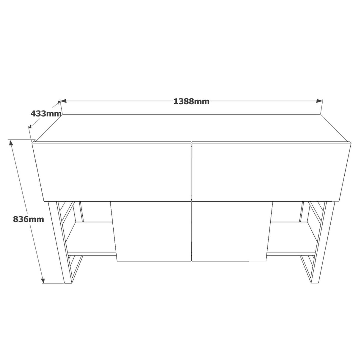 Malena Console Wide (138,8 x 83,6 x 43,3 cm) Atlantisk furu Konsol