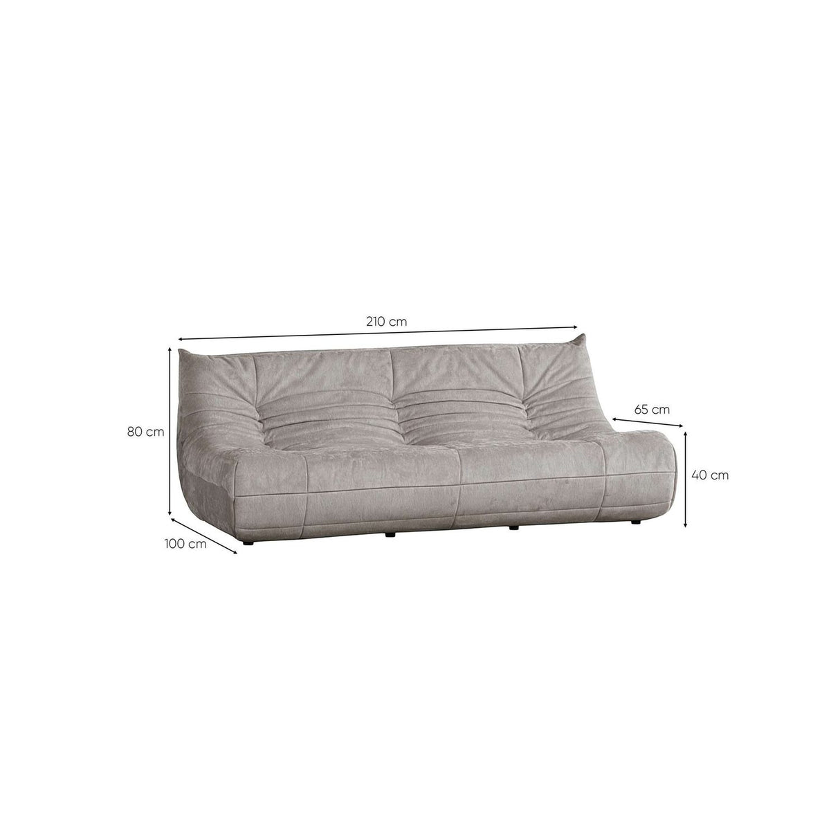 Liza 3-sits soffa Vit