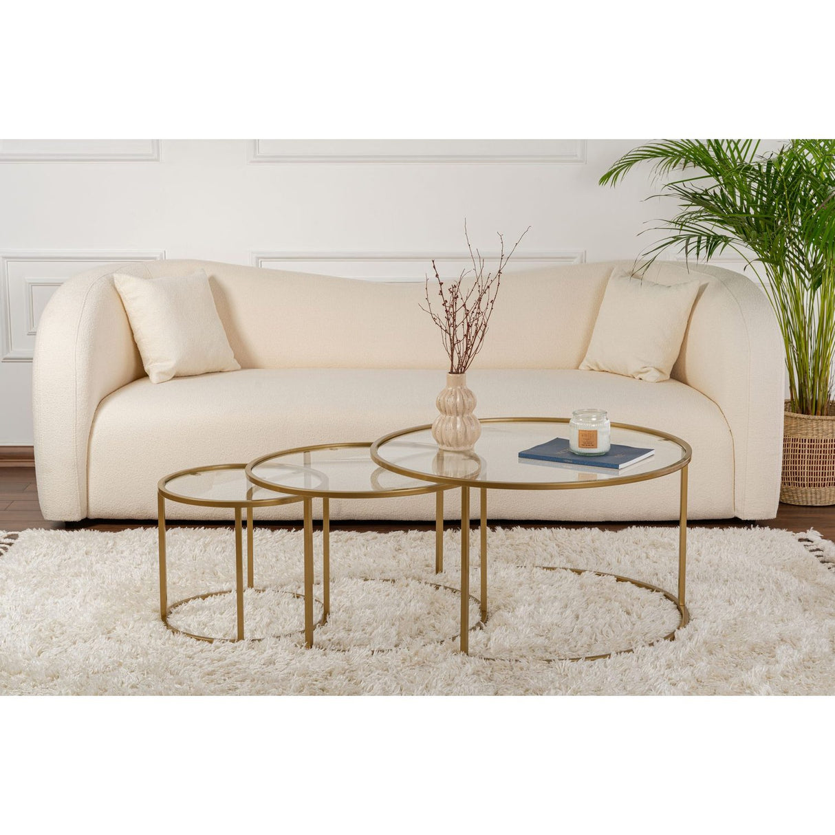 Valletta Soffbordset, 3 delar Guld Transparent
