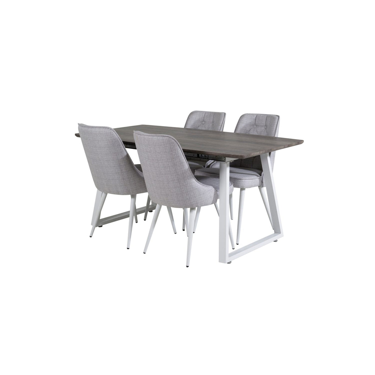 Inca, Velvet Deluxe Rektangulär matgrupp Vit, Grå,Vit, 160 x 85