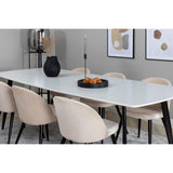Polar, Velvet Rektangulär matgrupp Beige,Svart, Svart, Vit, 240 x 100