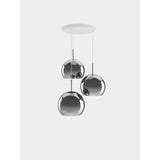Mirror Ball Round Pendelsystem LED Silver