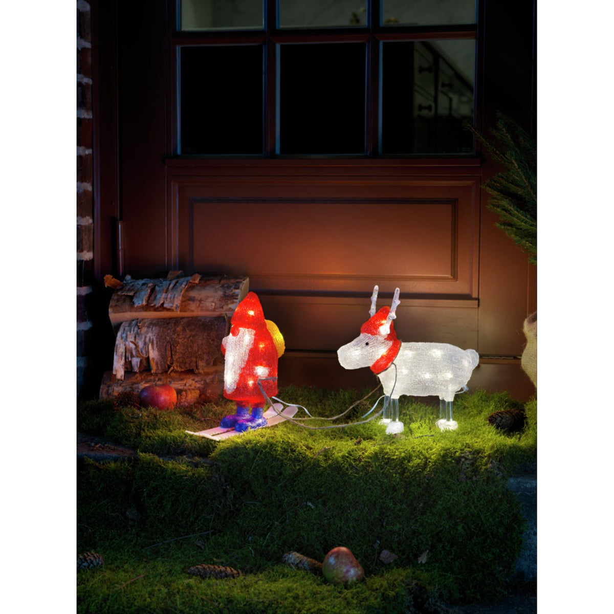 Tomte med ren akryl 40 Led Ljusdekoration Ute