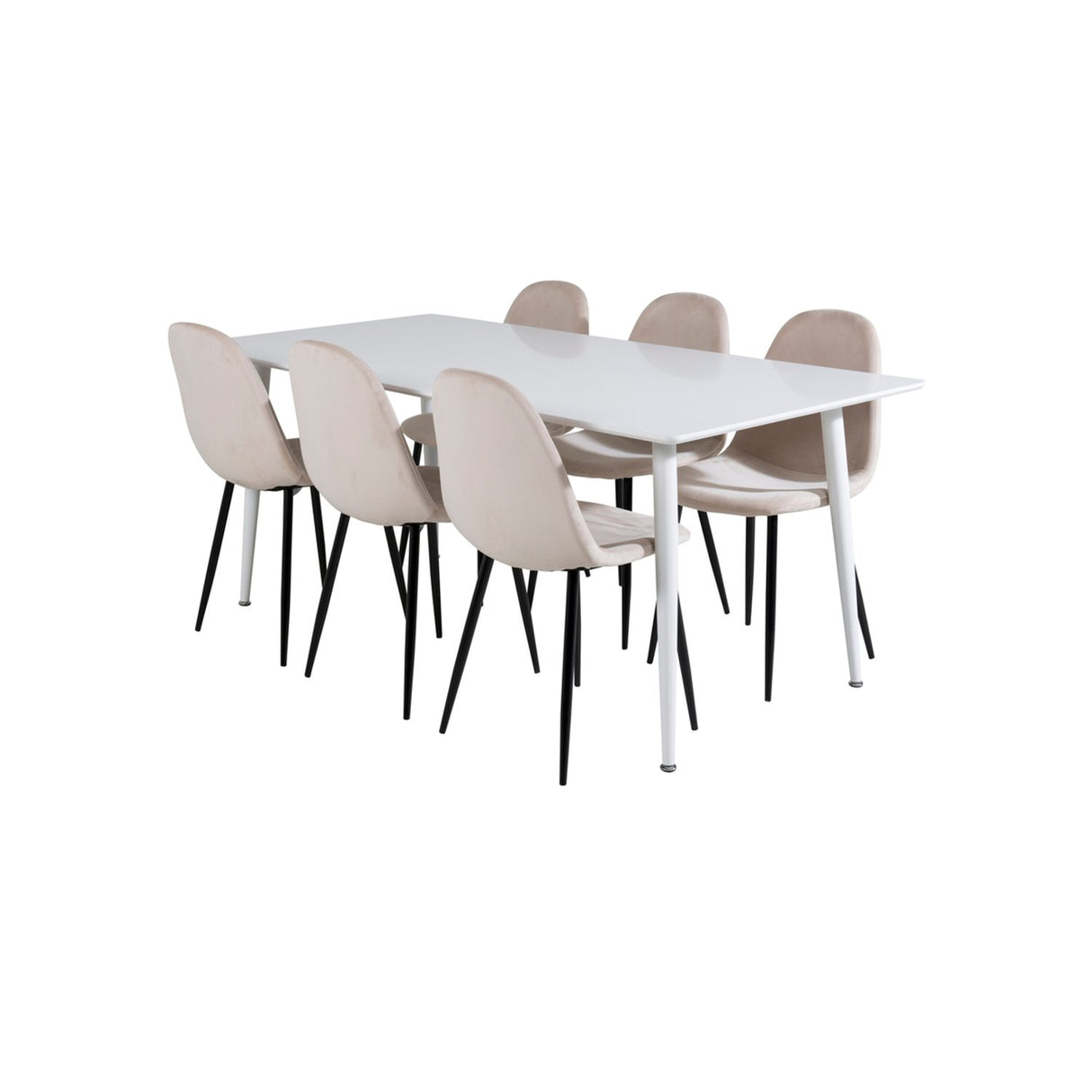 Polar, Polar Rektangulär matgrupp Beige,Svart, Vit, 180 x 90