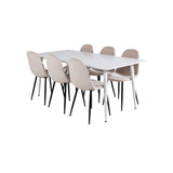 Polar, Polar Rektangulär matgrupp Beige,Svart, Vit, 180 x 90
