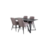 Marina, Comfort Rektangulär matgrupp Svart,Grå, Svart, 180 x 90