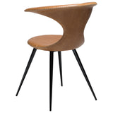 Flair Stol Light Brown Leather, Black