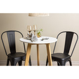 Leonora, Tempe Rund matgrupp Svart, Vit, ⌀65