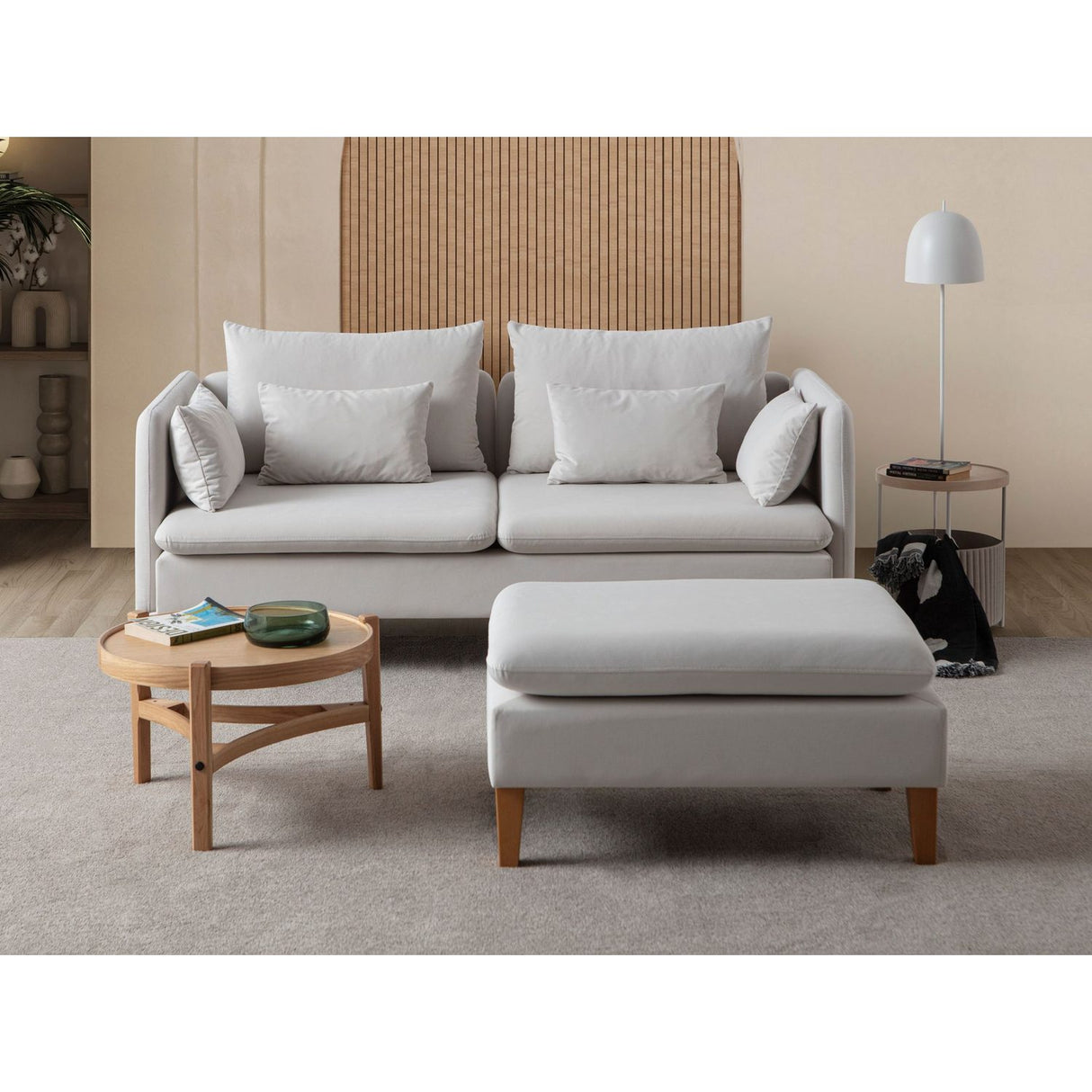 Oslo (195 x 75 x 100 cm) 3-sitssoffa Creme