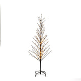 Svart träd 150 cm LED Steady/firefly Ljusdekoration Ute 150 cm