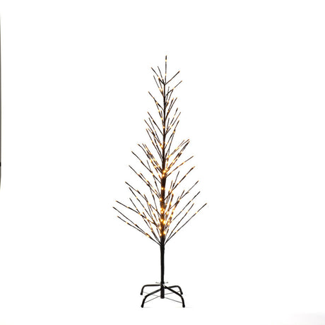 Svart träd 150 cm LED Steady/firefly Ljusdekoration Ute 150 cm