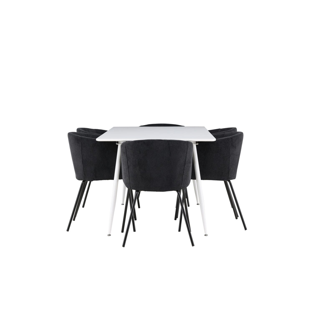 Silar, Berit Rektangulär matgrupp Svart, Vit, 180 x 90