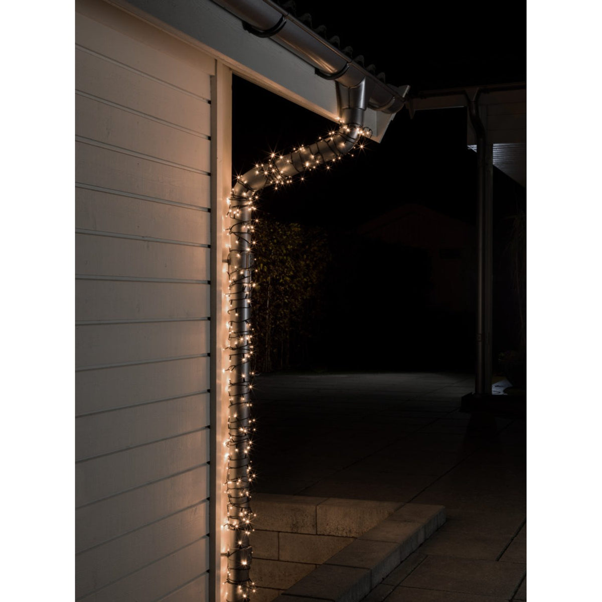 Mikro LED svart kabel 24V/IP44 Ljusslinga Ute 400 Lampor (27.93m), Varmvit
