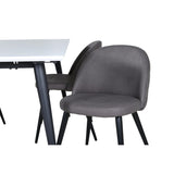 Jimmy, Velvet Rektangulär matgrupp Svart,Grå, Svart,Vitt, 150 x 90