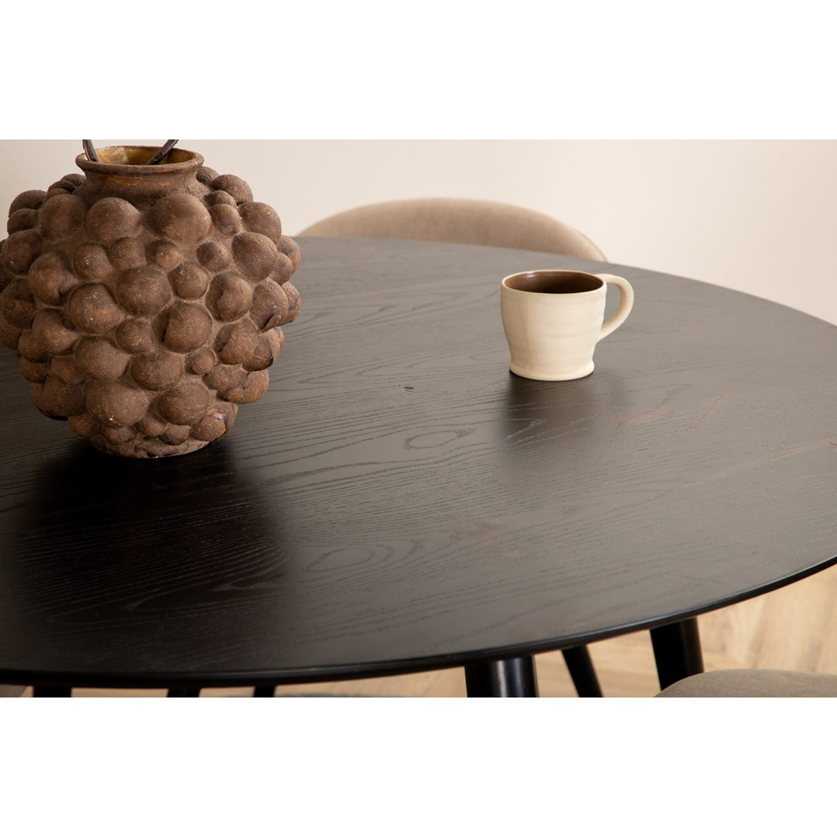 Dipp, Velvet Rund matgrupp Beige, Svart, Svart, ⌀115