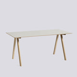 CPH 10 L160 × B80 × H74 cm Skrivbord Off-white – linoleum, massiv ek med vattenbaserad lack