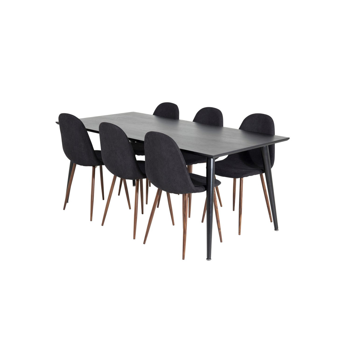 Dipp, Polar Rektangulär matgrupp Svart,Natur, Svart, 180 x 90