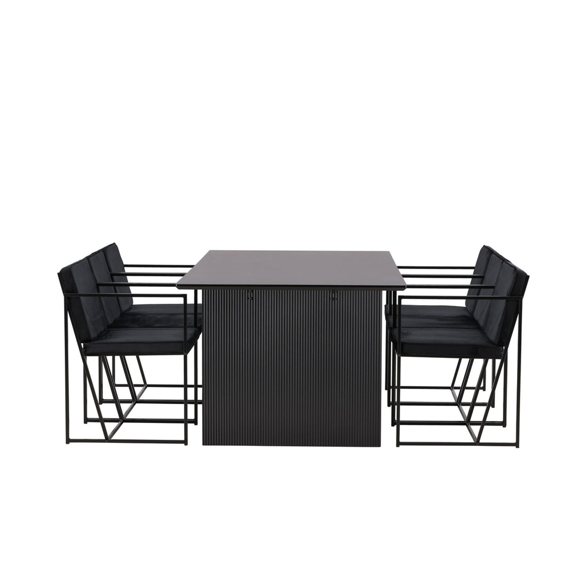 Vail, Richmond Rektangulär matgrupp Svart, Svart, 200 x 100