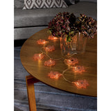 10 Varmvita LED Metall Blommor Ljusslinga Inomhus Koppar