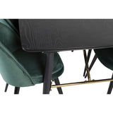 Gold, Velvet Rektangulär matgrupp Svart,Grön, Svart, 180 x 85