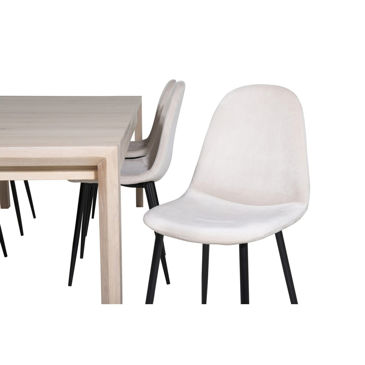 Slider, Polar Rektangulär matgrupp Beige,Svart, Vitlaserad, 170 x 95