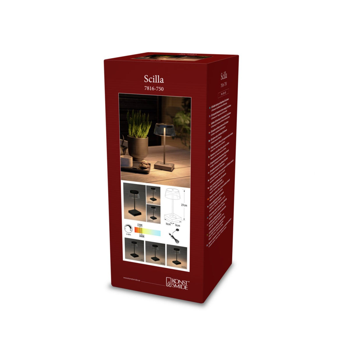 Scilla  USB Dimbar Bordslampa Ute Svart
