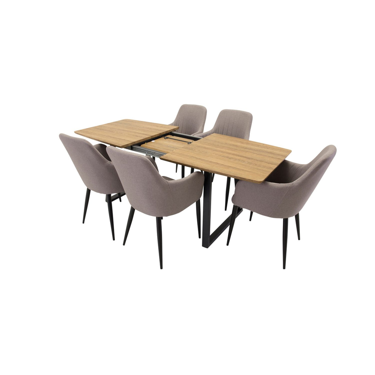 Inca, Comfort Rektangulär matgrupp Svart,Grå, Svart,natur, 160 x 85