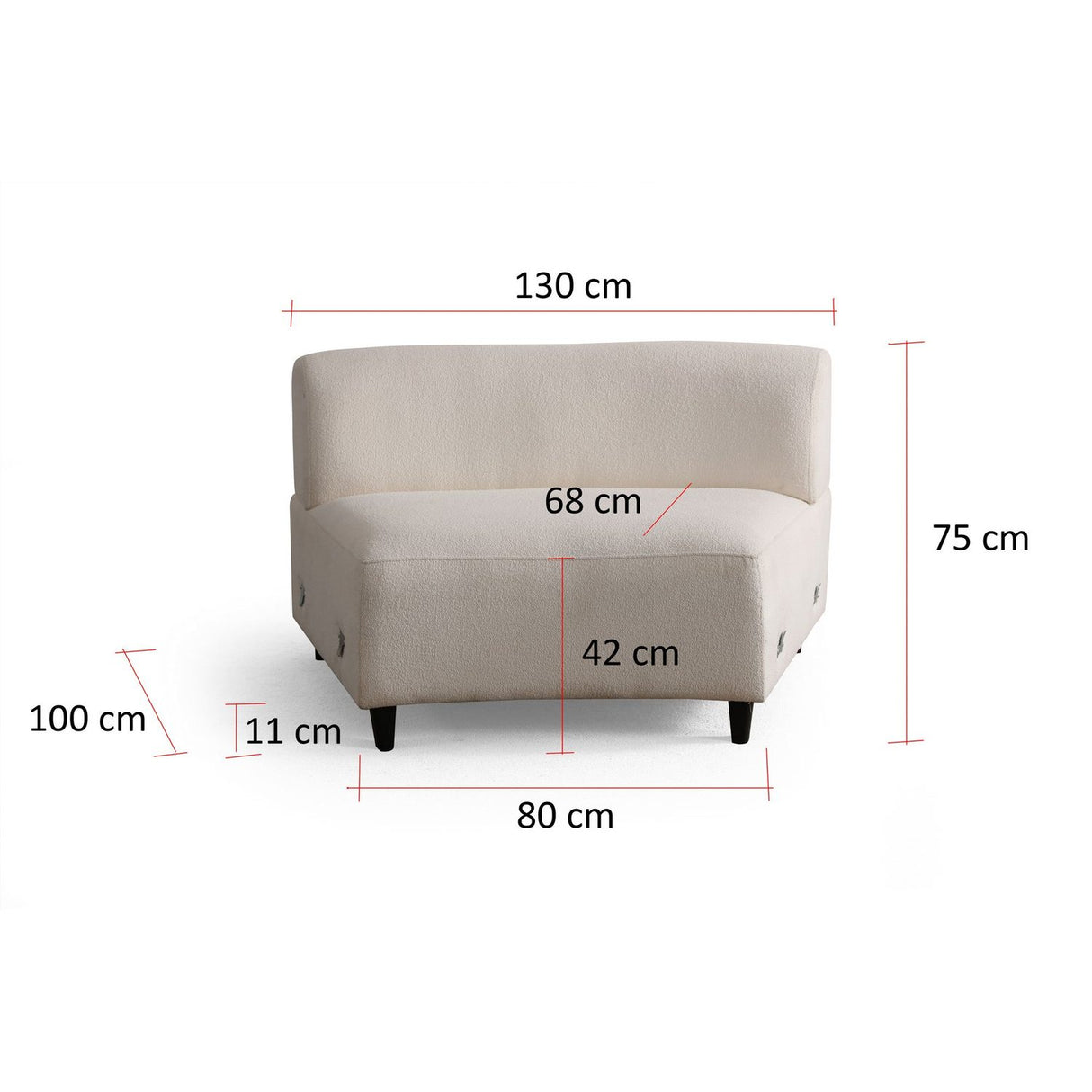 Pinto Divansoffa Cream 300 x 70 x 100 cm