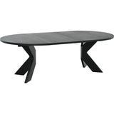 Alver Matbord Svart, Med 2 tillägg, 130 cm
