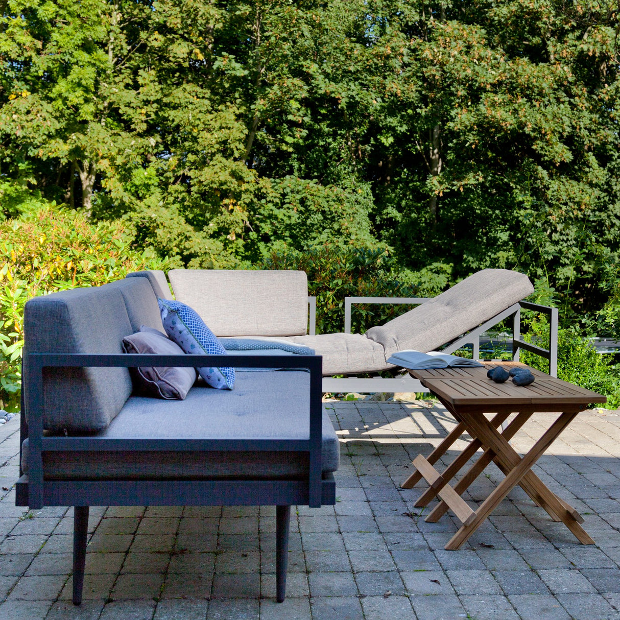 Rio 4 personer Loungesoffa Gråa dynor/Antracit Aluminium