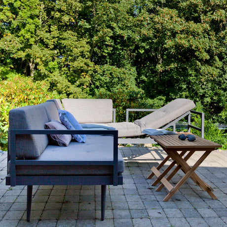 Rio 4 personer Loungesoffa Gråa dynor/Antracit Aluminium