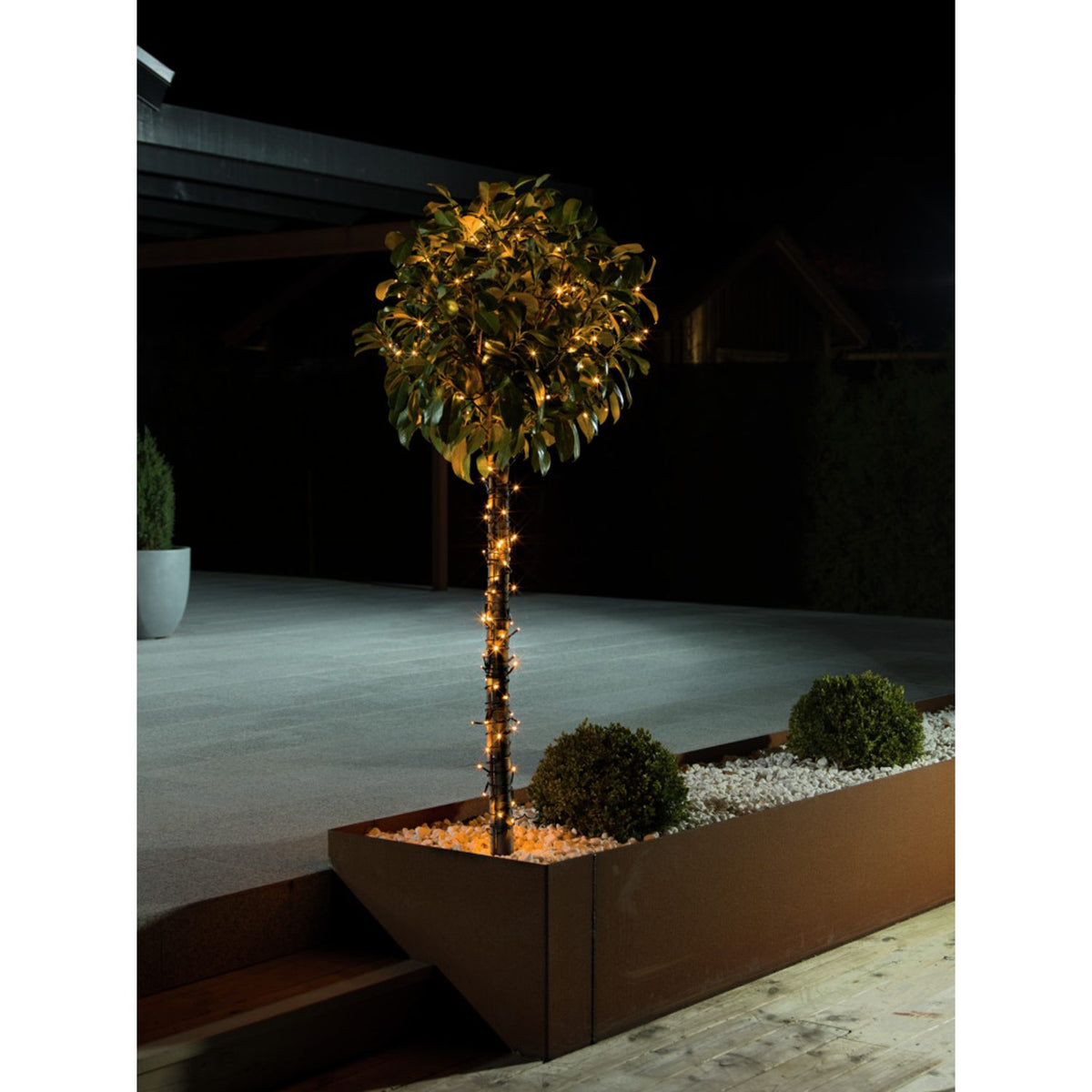 LED amber gnistrande svart kabel Ljusslinga Ute 120 Lampor (9.52m)