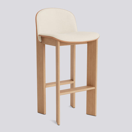 Chisel 35 med ryggstöd 75 cm Barpall lackerad ekfaner, Turf Cream