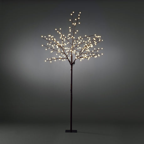 Brunt Träd 250 cm Cherry LED Ljusdekoration Ute