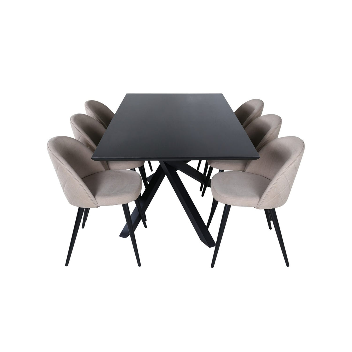Piazza, Velvet Rektangulär matgrupp Svart