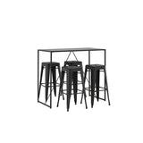 Brea, Tempe Rektangulär matgrupp Svart, Svart, 120 x 60