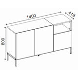 Paramaribo 140 (140 x 80 x 41,8 cm) Konsolbord Naturlig ekträ svart sandsten