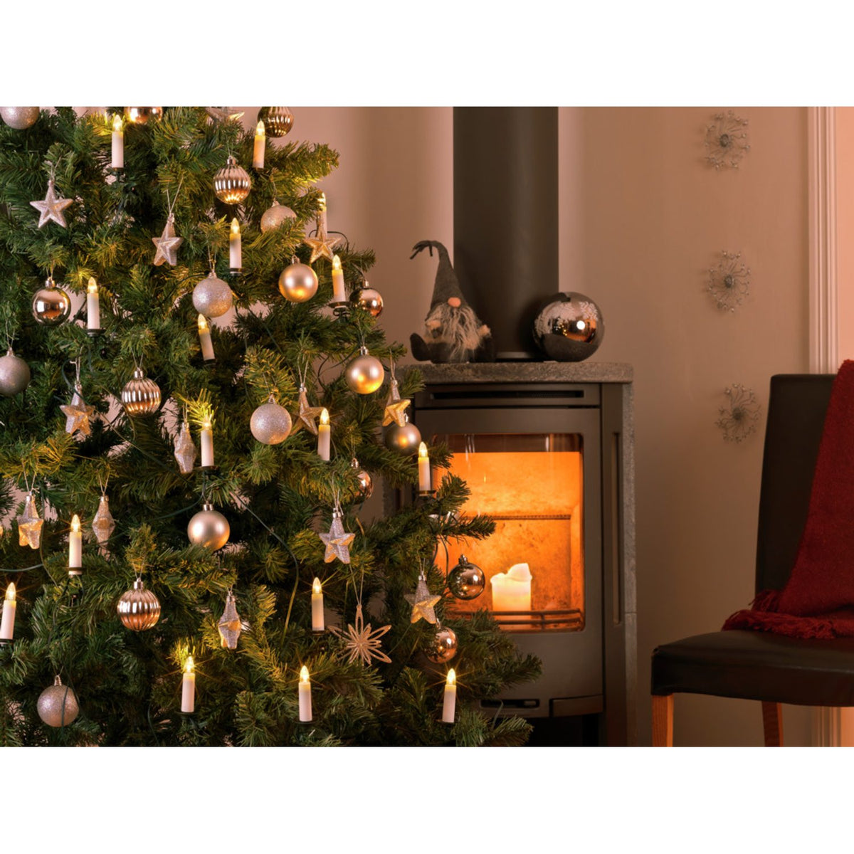 Parallellkopplad LED Varmvit DC Julgransbelysning 25 Lampor (19.2m)