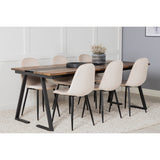 Jakarta, Polar Rektangulär matgrupp Beige,Svart, Svart,Natur, 200 x 90