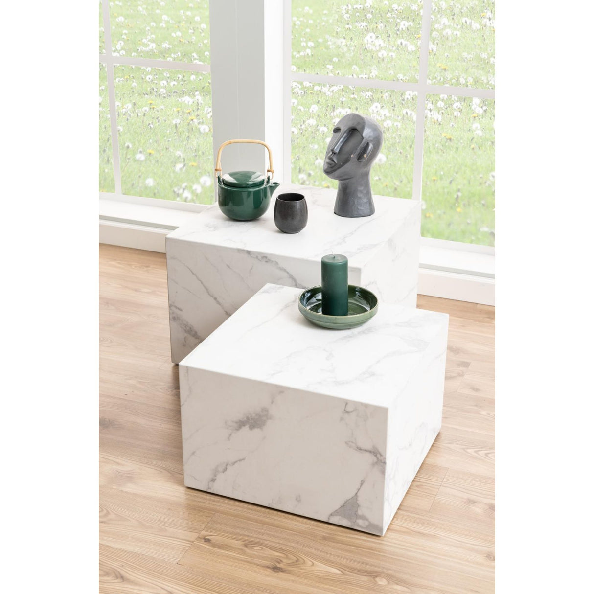 Dijon Soffbord Fyrkantig 40x58x58 cm Vit Carrara