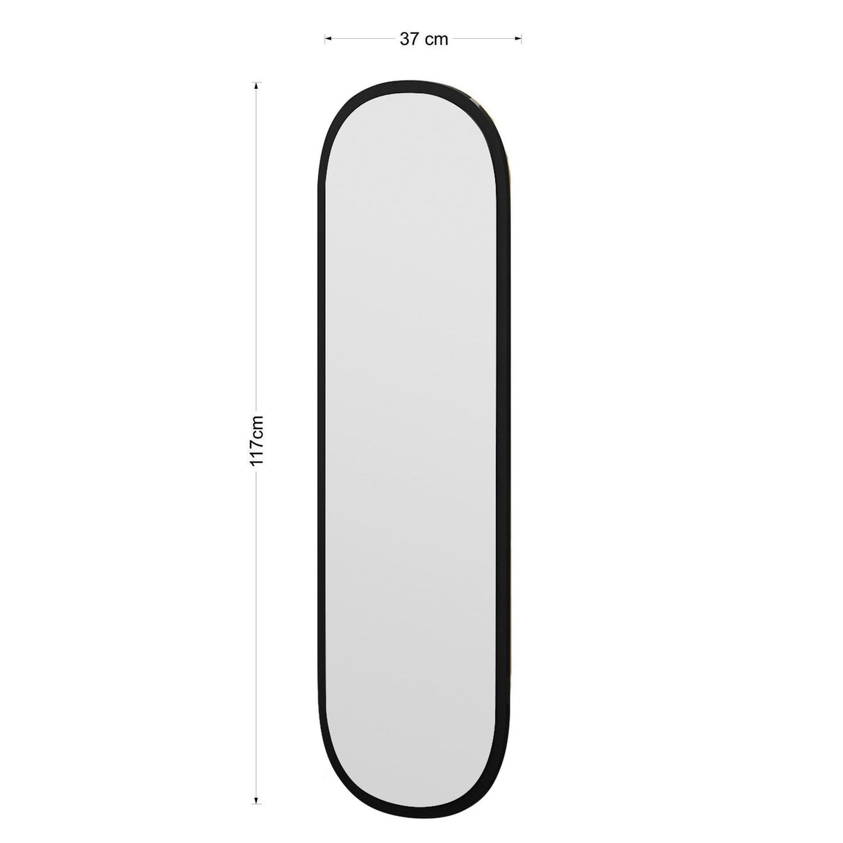 Lima (40 x 120 x 2,2 cm) Spegel Svart
