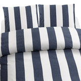 3-Dels Set Block Stripe Påslakanset Dubbelsäng Marinblå