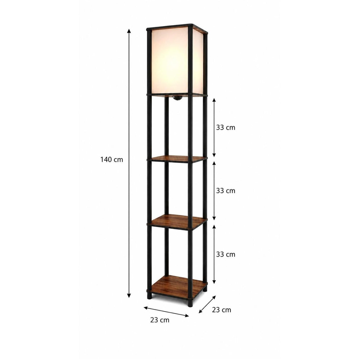 TierShelfLampz2 (H 150 cm) Golvlampa Valnöt