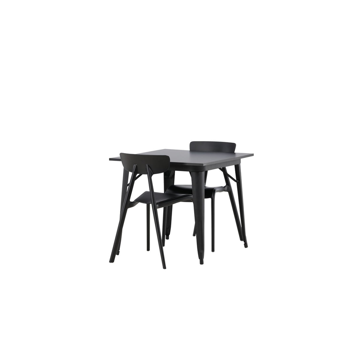 Tempe, Ursholmen Rektangulär matgrupp Svart, Svart, 80 x 80
