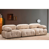 Helsinki 3-sits (288 x 95 x 75 cm) Sammet 3-sitssoffa Creme