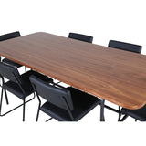 Uno, Kenth Rektangulär matgrupp Svart, Svart,Natur, 200 x 90