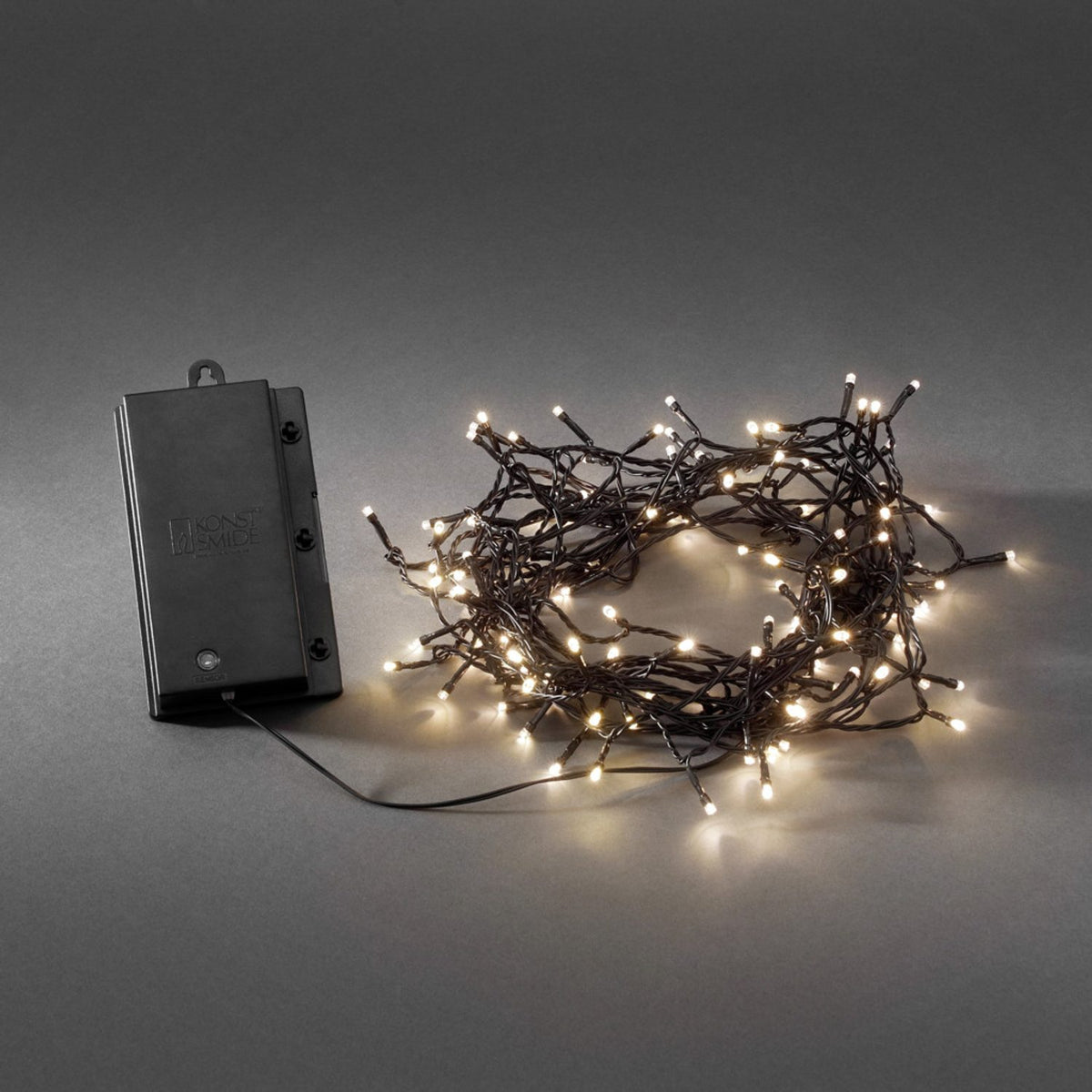 LED Skymningssensor och timer 6/9h Ljusslinga Ute Varmvit/Svart Kabel, 120 Lampor (11.9m)
