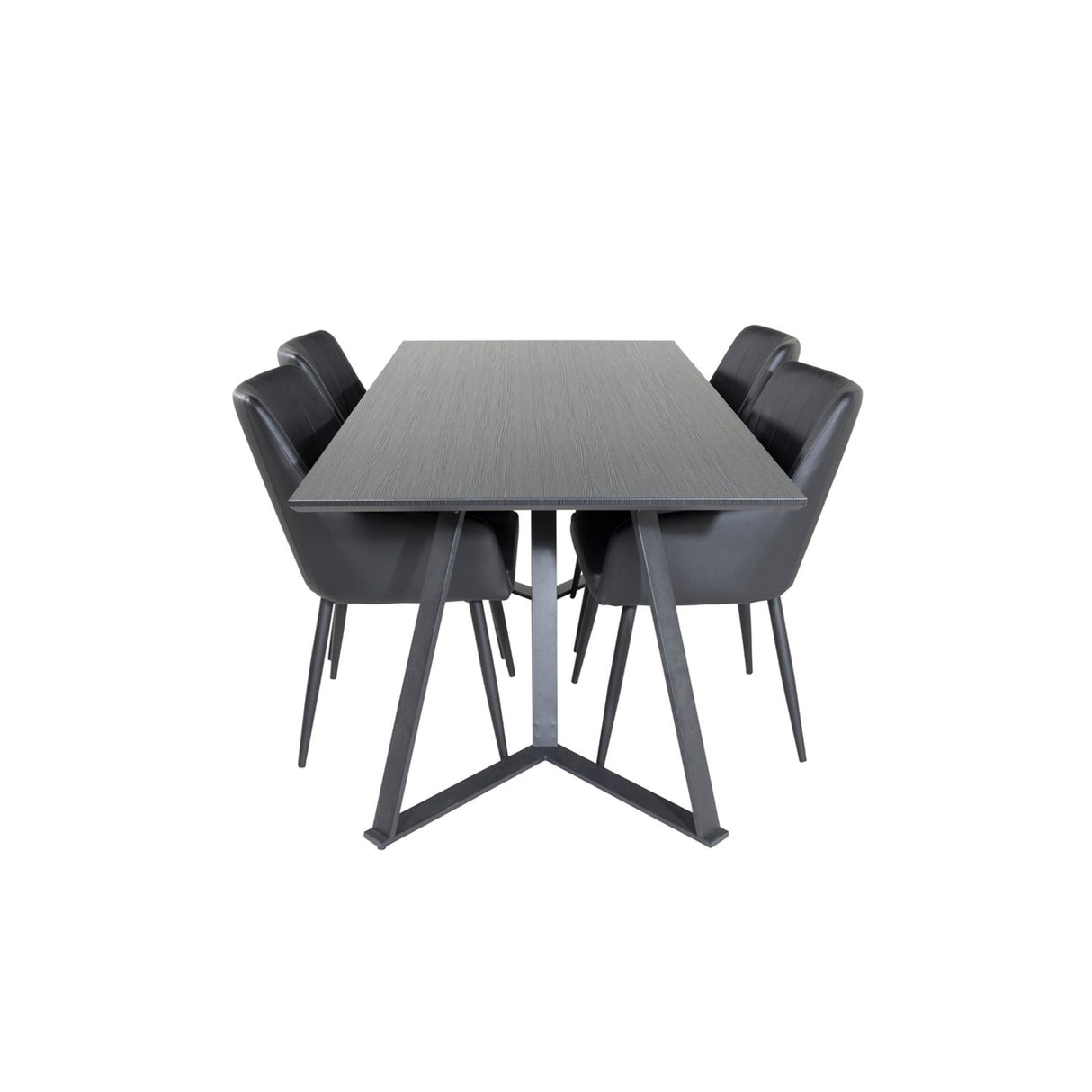 Marina, Comfort Rektangulär matgrupp Svart, Svart, 180 x 90