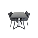 Marina, Comfort Rektangulär matgrupp Svart, Svart, 180 x 90